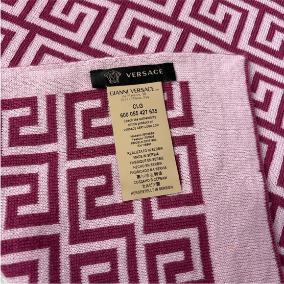 Versace Fuchsia and Light Pink Medusa Scarf - Picture 3 of 8